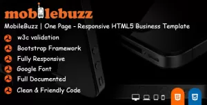 MobileBuzz  One Page - Responsive HTML5 Business Template
