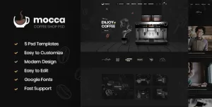 Mocca - Coffee Shop PSD Template