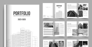 Modern building architecture portfolio interior portfolio template design