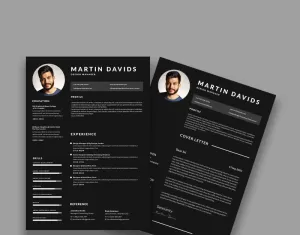 Modern resume/CV template design. PSD - TemplateMonster