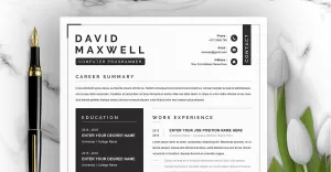 Modern Resume, Simple Resume Design, Professional CV
