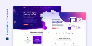 Moneer – Cryptocurrency Template for Photoshop