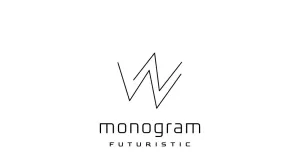 Monogram písmeno WN jednoduché Logo