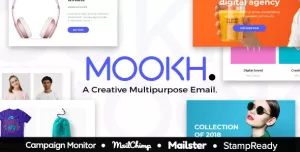 Mookh - Creative Multipurpose Email for Agency - StampReady Builder + Mailster & Mailchimp Editor