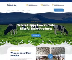 Mooly - Modern Cow Dairy Farming Elementor Template Kit