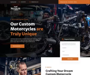 Motoran - Custom Motorcycle Garage Service Elementor Template Kit