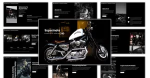 Motorcycle Supermoto PowerPoint template - TemplateMonster