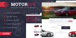Motorius — Exclusive Sell/Rent Cars PSD Template