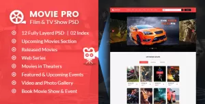 Movie Pro - Film and TV Show PSD Template