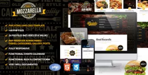 Mozzarella PHP & HTML Cafe Bar Template