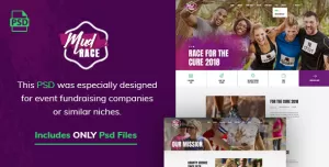 Mud Race - Single Event Fundraiser PSD Template