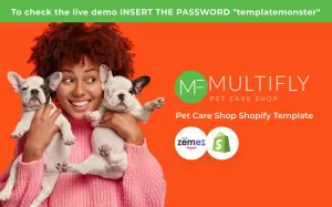 Multifly Responsive Pets Shop Shopify Theme - TemplateMonster