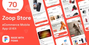 Multipurpose eCommerce Mobile App UI Kit Figma Template - Zoopstore
