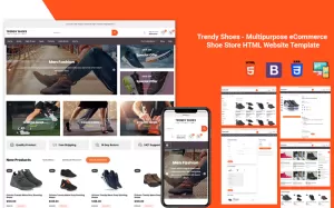 Multipurpose eCommerce Shoe Store HTML Website Template