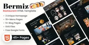 Multipurpose Restaurant and Food Delivery HTML Template  Bermiz