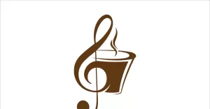 Music and Coffee Vector Logo