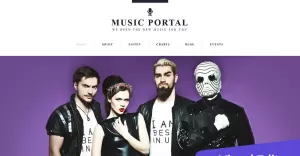 Music Portal Moto CMS 3 Template