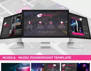 Musica - Entertainment PowerPoint template - TemplateMonster