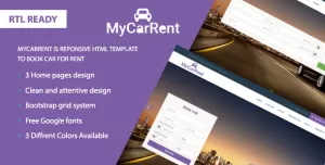 MyCarRental - Car Rental Lading Page Responsive