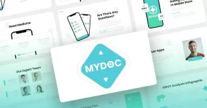 Mydoc - Healthcare Consultant Mobile App & SAAS PowerPoint Template