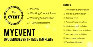 MyEvent- The Upcoming Event HTML5 Responsive Template