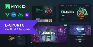 MYKD - eSports and Gaming Vue Nuxt 3 Template