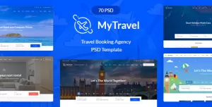 MyTravel Booking Agency PSD Template