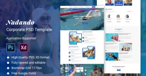 Nadando Corporate Adobe Xd, PSD Template - TemplateMonster