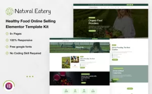 Natural Eatery - Healthy Food Online Selling Elementor Template Kit