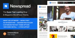 Newspread - Magazine, Blog, Newspaper and Review WordPress Theme