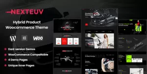 NextEuv - Hybrid Vehicles Shop, Electric Ecommerce Website Adobe XD Template