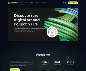 Nftopia - NFT Portfolio Elementor Pro Template Kit