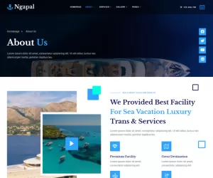 Ngapal - Sea Luxury Yatch Vacation Services Elementor Template Kit