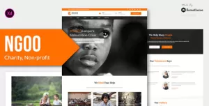 NGOO - Charity, Non-profit, and Fundraising Adobe XD Template