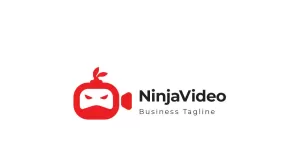 Ninja Video Movie Media Logo Design Template