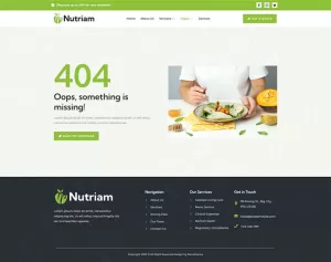 Nutriam - Healthy Food & Nutrition Service Elementor Template Kit