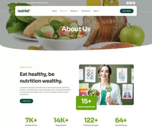 Nutrist - Healthy Food & Nutrition Service Elementor Template Kit