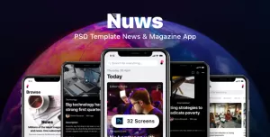Nuws - PSD Template News & Magazine App