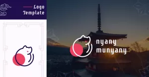 Nyany Munyany – Japanese Minimal Cat Logo - TemplateMonster