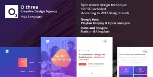 O three - creative design agency PSD template