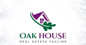 Oak House Green Real Estate Logo Design - TemplateMonster