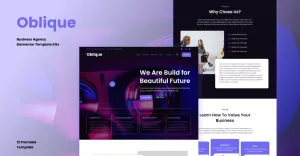 Oblique - A Business Agency Wordpress Elementor Kits