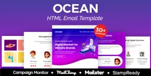 Ocean Agency - Multipurpose Responsive Email Template 30+ Modules -  Mailster & Mailchimp
