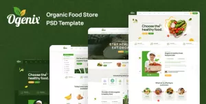 Ogenix - Organic Food Store PSD Template
