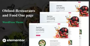Ohfood - Restaurants and Food One page WordPress Theme