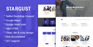 One Page HTML Bootstrap 4 Template