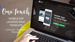 OneTouch - Mobile App Landing Page HTML Template - Themes ...