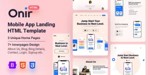 Onir - Mobile App Landing HTML Template