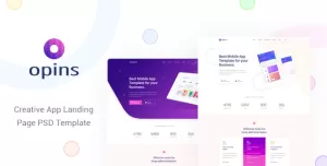Opins - Creative App Landing Page PSD Template