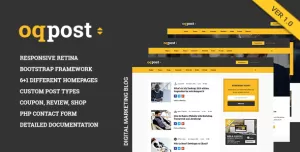 oPPost  Digital Downloads Marketing Blog Responsive Site Template